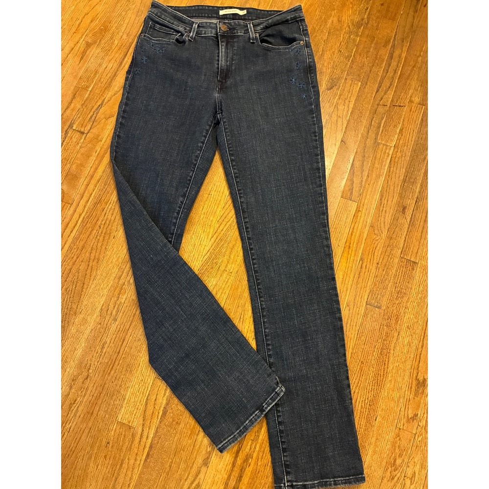 Levis 311 Shaping Skinny Jeans Dark Wash Floral Embroidered Mid Rise 30x30